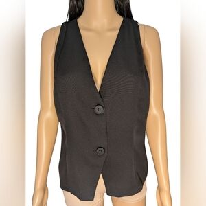Shein Curve Women's Black Two Button Vest